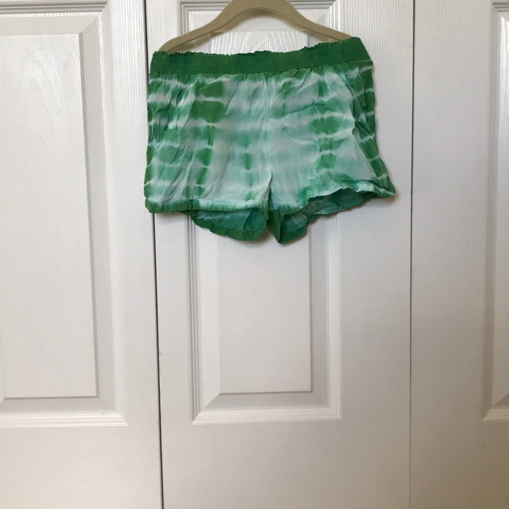 Tie dye green shorts